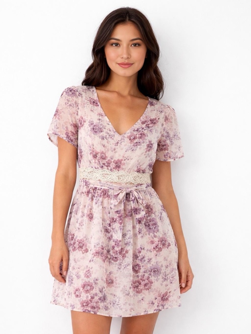 Abercrombie & Fitch White Floral Lace Romper / Dress